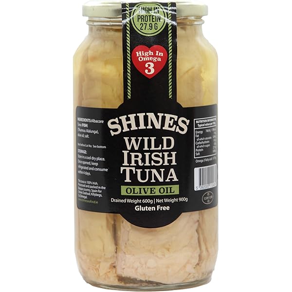 Shines Wild Irish Tuna in Olive Oil – 1kg GLASS JAR